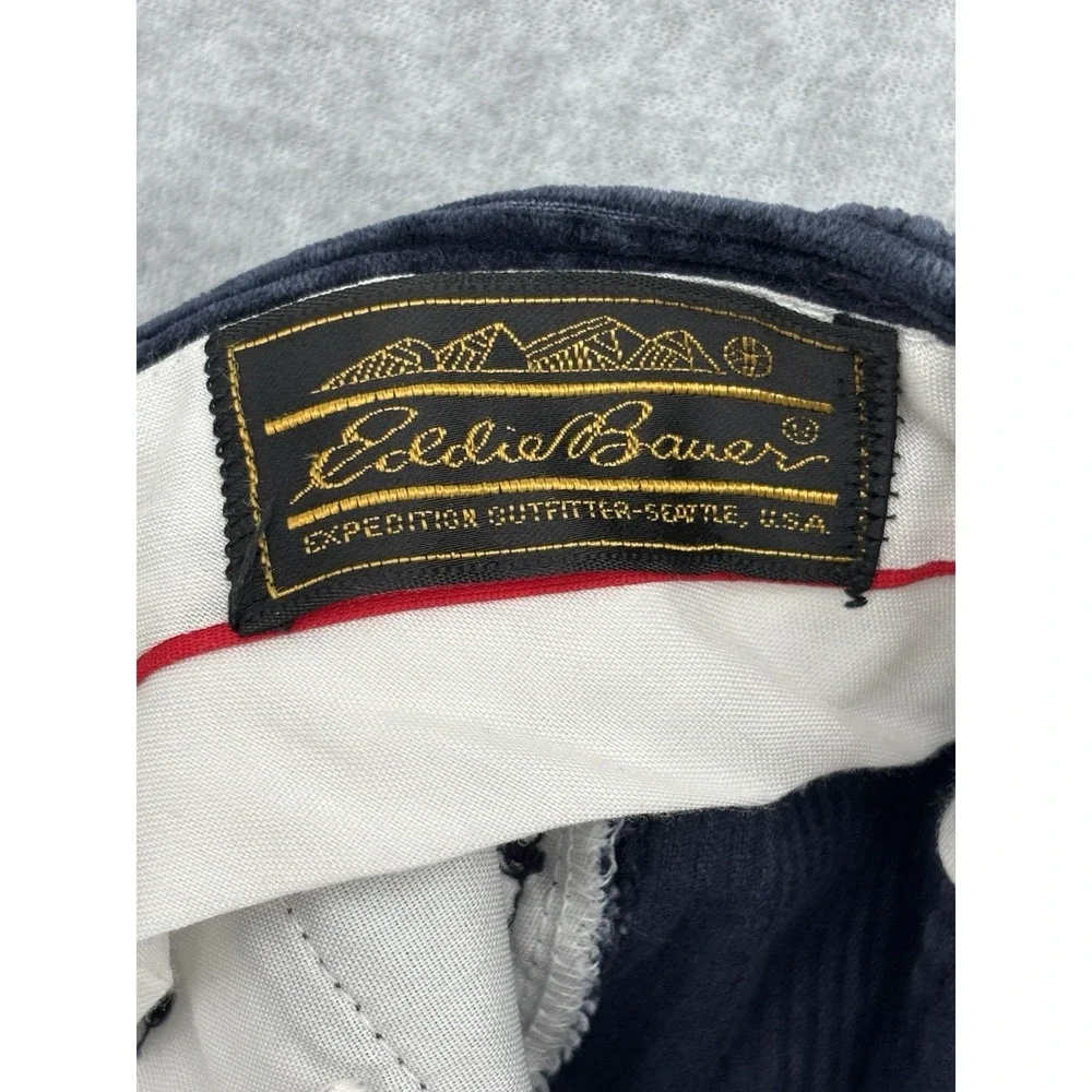 Vintage Eddie Bauer Corduroy Pants Made USA Navy Pleated 26x29